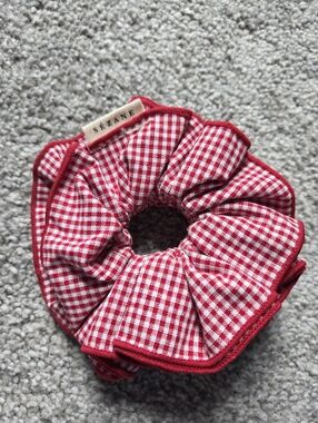 Sézane Red & White Gingham Scrunchie